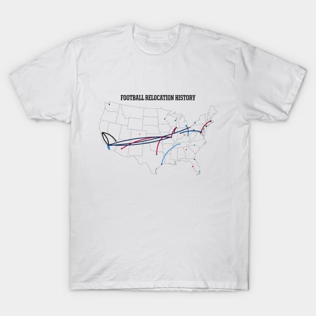 NFL Relocation Map T-Shirt by uniauthority